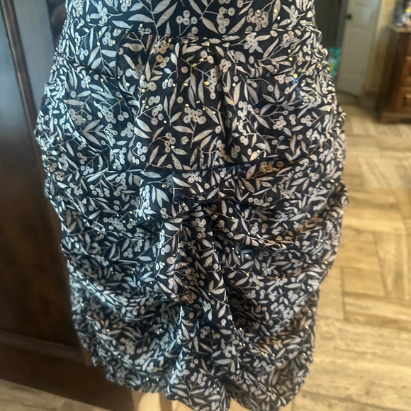 NWT SIZE XS/S Sabina Musayev Black and White Ruched Mini Skirt - Picture 2 of 6